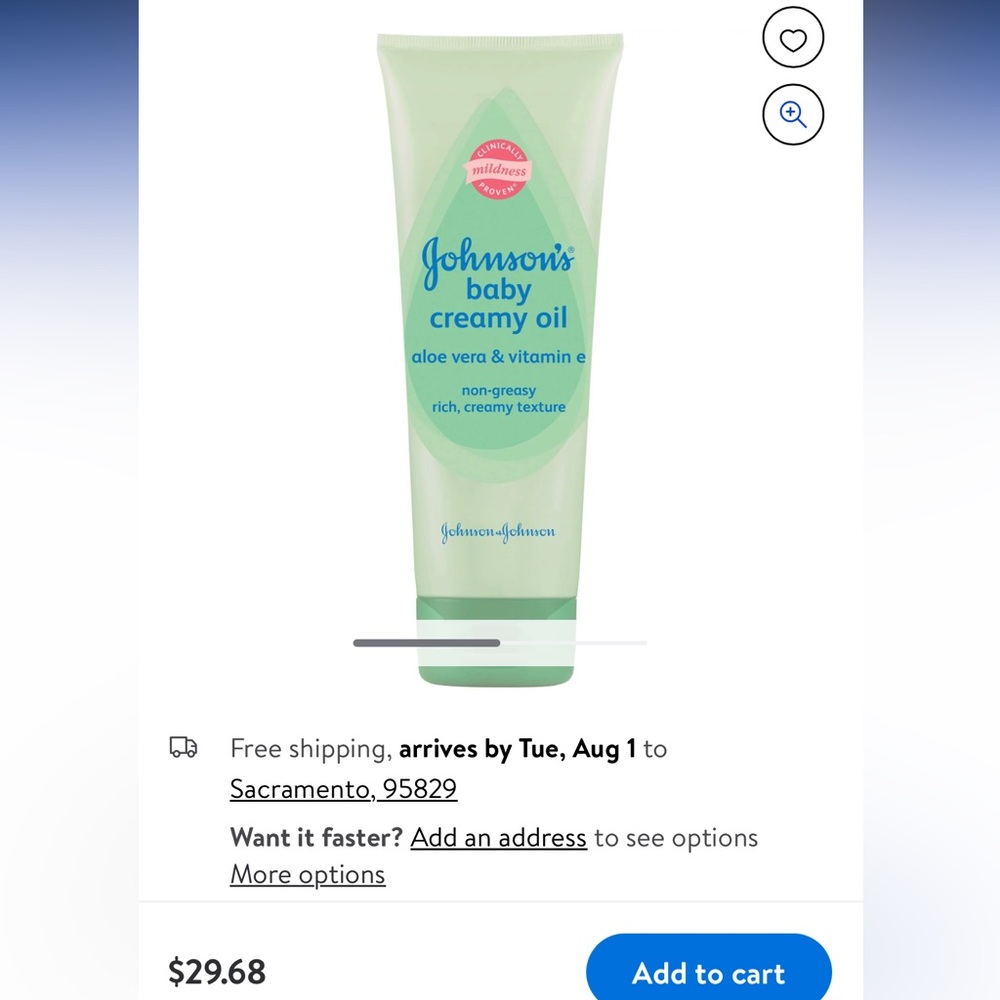 Johnson Baby Creamy Oil | Aloe Vera Vitamin E, 8 Oz NEW FOIL UNOPENED - Picture 9 of 9